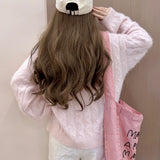 Get trendy with Soft Pink Age Wool Blended Sweater Hoodie - Sweater available at Peiliee Shop. Grab yours for $9 today!