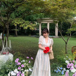 Get trendy with Holiday in south France vintage style floral midi dress - Dresses available at Peiliee Shop. Grab yours for $36.80 today!