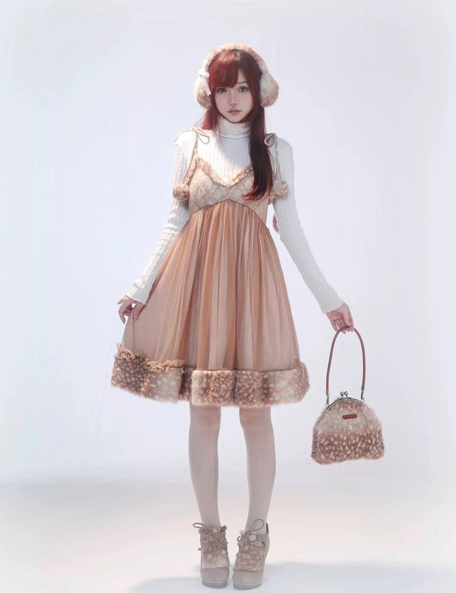 Get trendy with [Rose Island] Fairy Spirit Deer in snow land dress -  available at Peiliee Shop. Grab yours for $64 today!