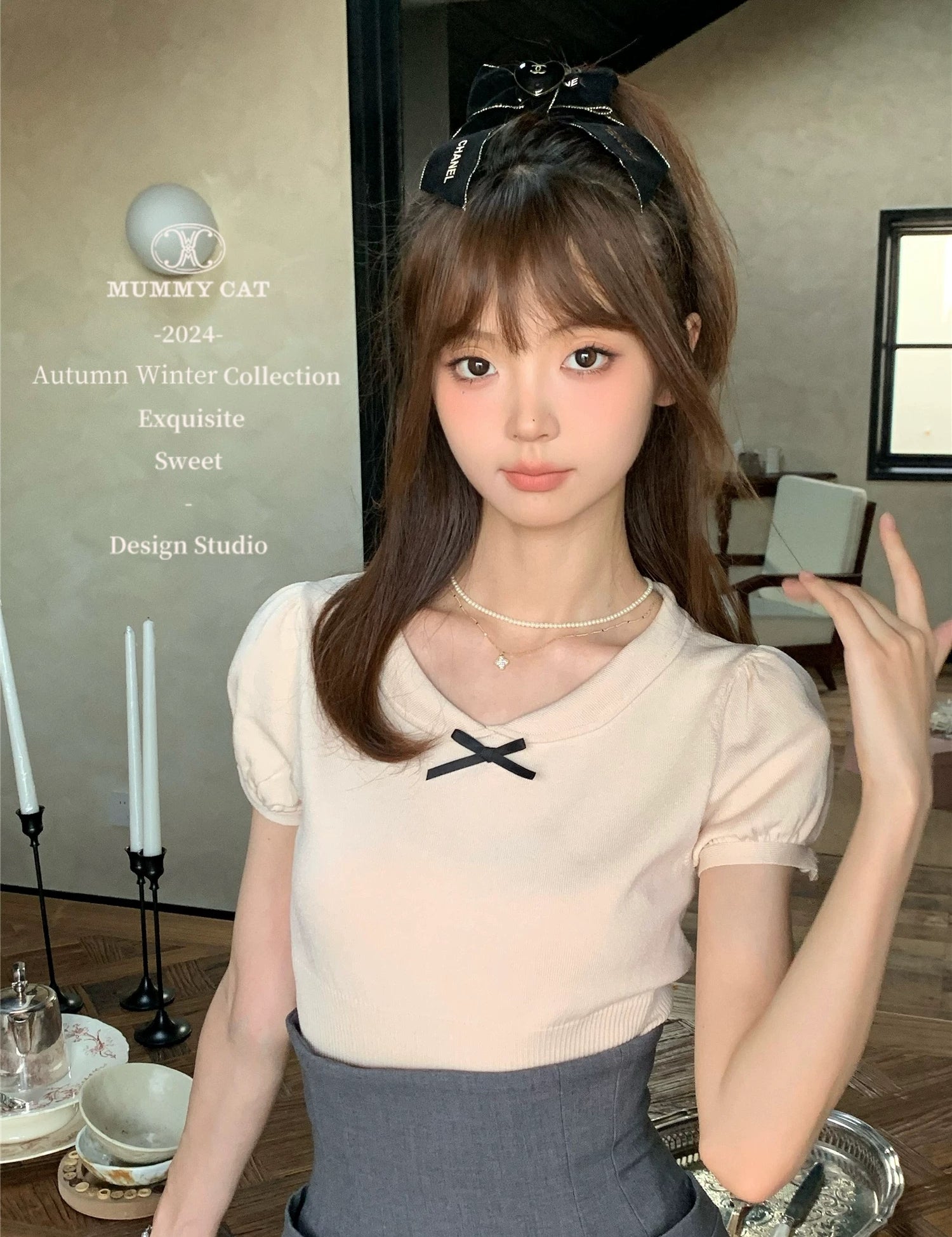 Get trendy with [Mummy Cat] Babydoll Cutie Puff Sleeves peter pan collar Shirt - Corset available at Peiliee Shop. Grab yours for $36 today!