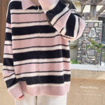 Get trendy with Blackpink faux fur polo oversized sweater - Sweater available at Peiliee Shop. Grab yours for $25.50 today!