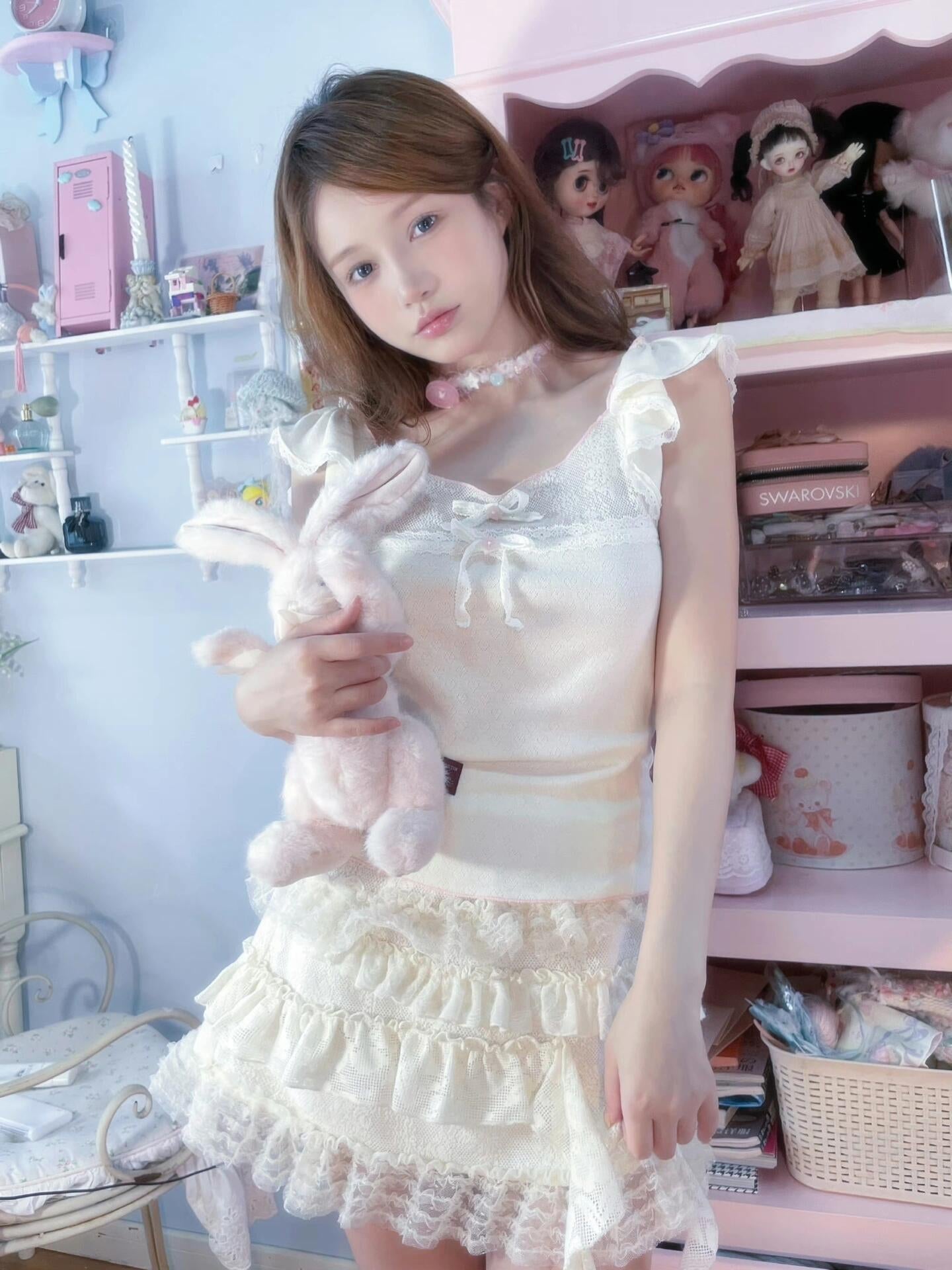 Get trendy with [Rose Island] Bunny dreams crop top -  available at Peiliee Shop. Grab yours for $26.80 today!