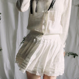 PacificPosition Daisy Whisper Pleated Lace Skirt