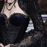 Blood Supply Moon Funeral Beaded Lace Cape