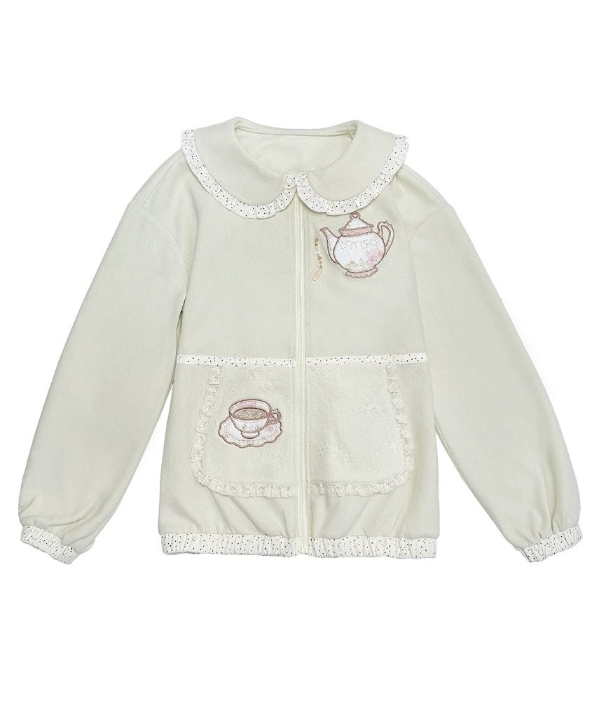 Rose Island Forest Tea Party Zip up Knit Cardigan