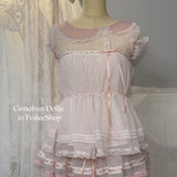 Cinnabun Sugar Babydoll Blouse and pumpkin shorts Set