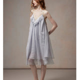 [Global Free Shipping] Fa Sogno Blue Moonlight Sonata Lace Chiffon Dress