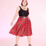 Get trendy with [Curve Beauty] Red Punk Plaid Skirt - Curve available at Peiliee Shop. Grab yours for $54 today!