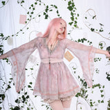 Rose Island Fairy Whisper Faded Petal Butterfly Top Blouse