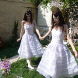 Pacific Position Lavender Whisper Ruffle Midi Dress