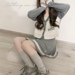 Get trendy with School days wool blended knitting cardigan skirt set - Sweater available at Peiliee Shop. Grab yours for $19.90 today!