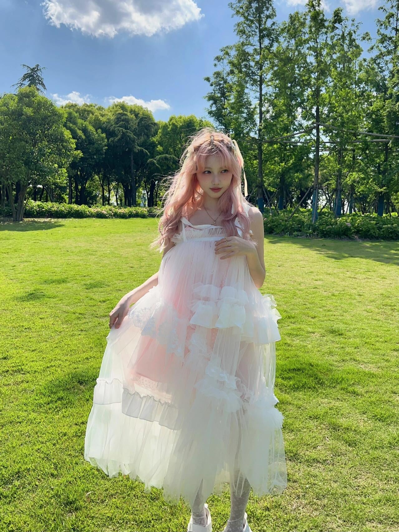 Get trendy with [August Unicorn] Angelic Mist Handmade Outer Princess Dress - Dresses available at Peiliee Shop. Grab yours for $116 today!