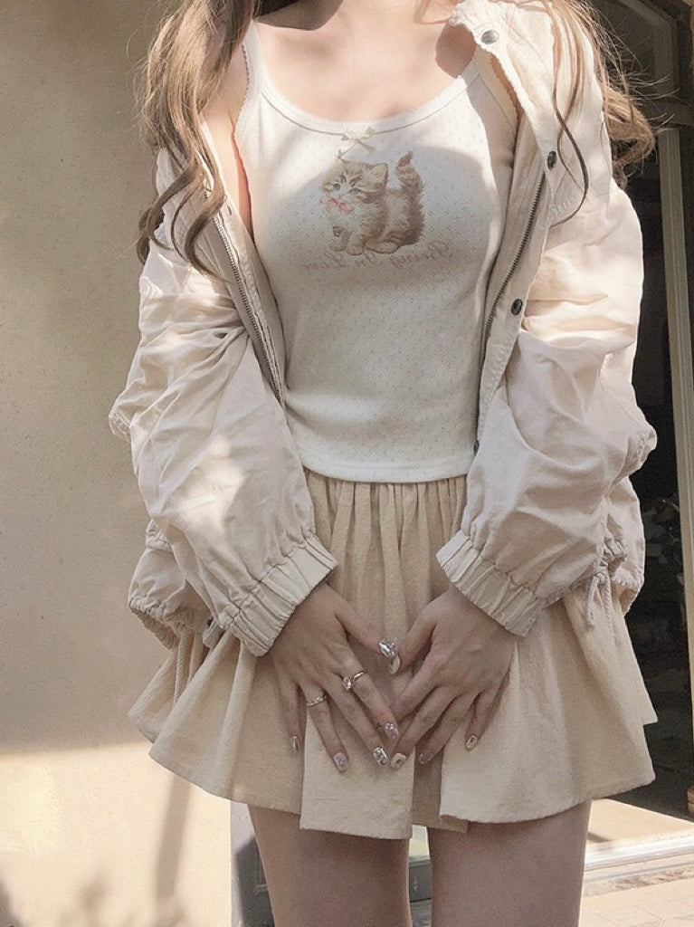 Get trendy with Doll Dream Cotton Mini Skirt with sweatshorts inside -  available at Peiliee Shop. Grab yours for $18 today!
