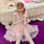 Get trendy with [August Unicorn] Rose romance transparent outer dress - Dresses available at Peiliee Shop. Grab yours for $75 today!