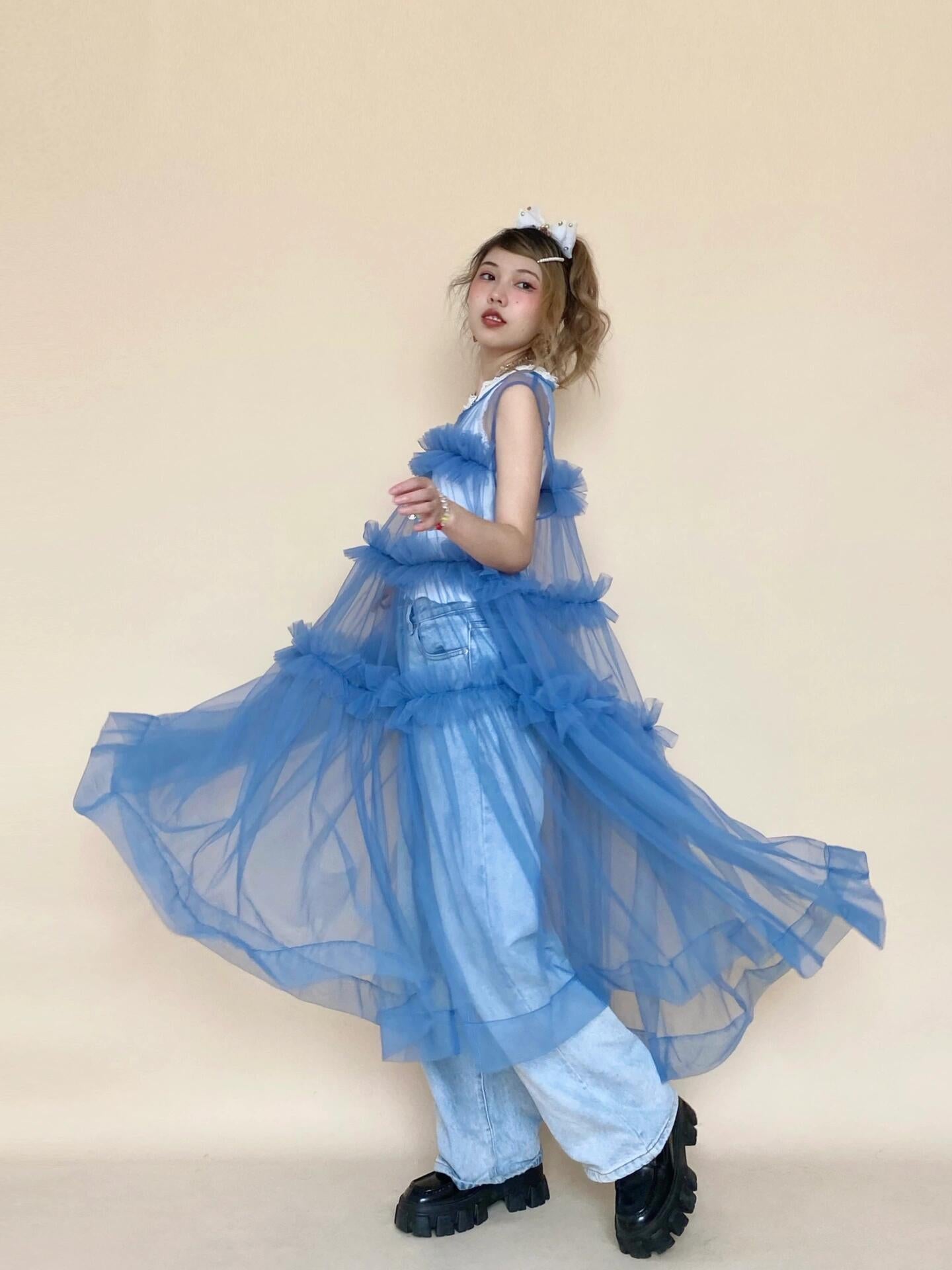 Get trendy with [August Unicorn] Klein Blue Dreamy Outer Dress - Dresses available at Peiliee Shop. Grab yours for $62 today!