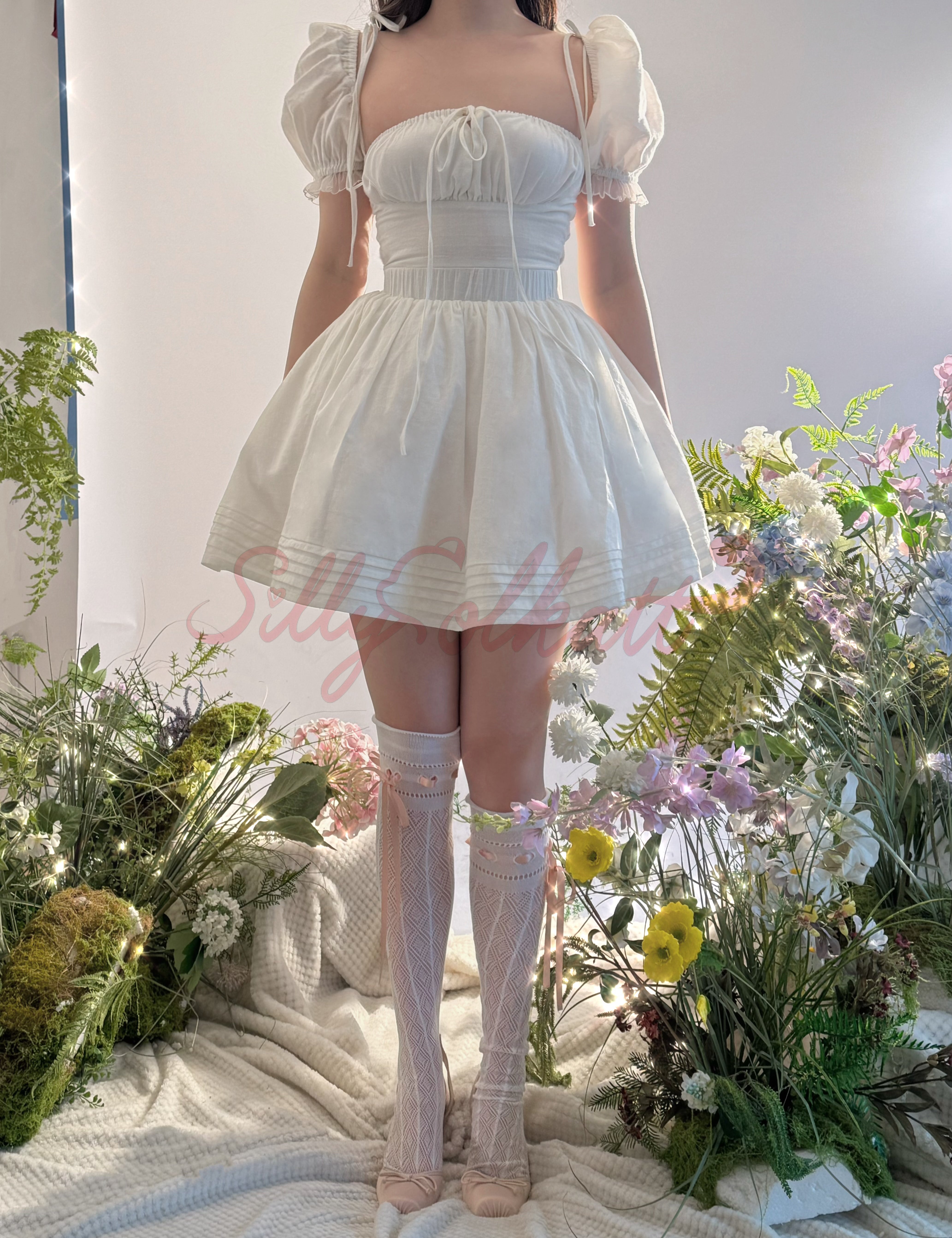 [Sold out forever — just here to be remembered ♡] Silly Solkatt Alice’s Soft Feather Dream White Dress
