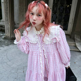 [August Unicorn] The Girl Gingham Babydoll Thin Coat