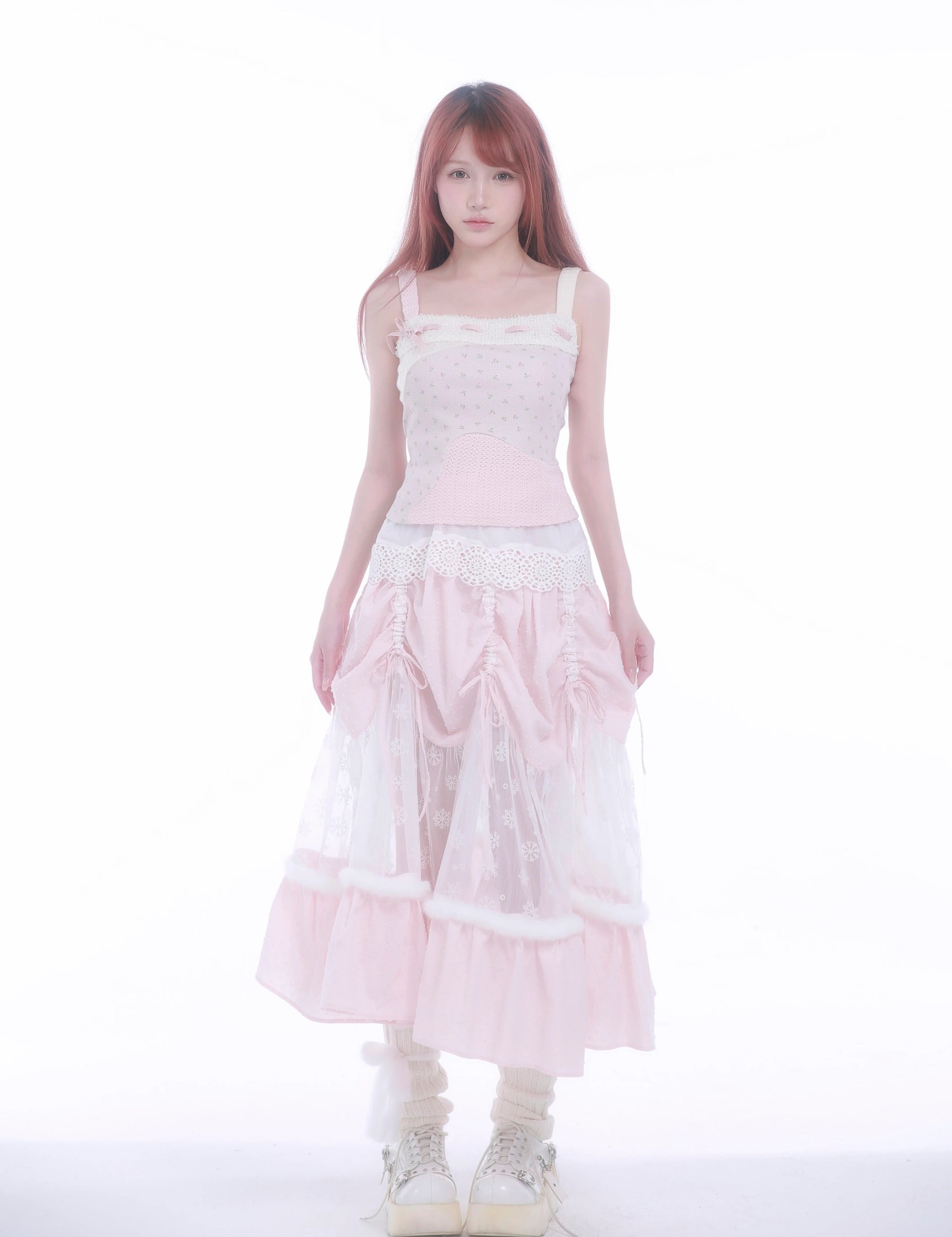 Get trendy with [Rose Island] Rose Cake Floral Vest Crop Top -  available at Peiliee Shop. Grab yours for $32 today!