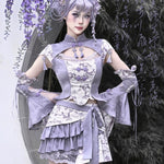Get trendy with [Blood Supply] Dragon In Wisteria Japanese Princess Sleeves - Crop Top available at Peiliee Shop. Grab yours for $36 today!