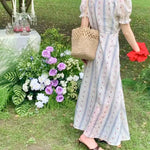 Get trendy with Holiday in south France vintage style floral midi dress - Dresses available at Peiliee Shop. Grab yours for $36.80 today!