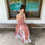 Get trendy with [SPOII UNOSA] Garden Dress Gingham Midi Dress Gown -  available at Peiliee Shop. Grab yours for $72 today!