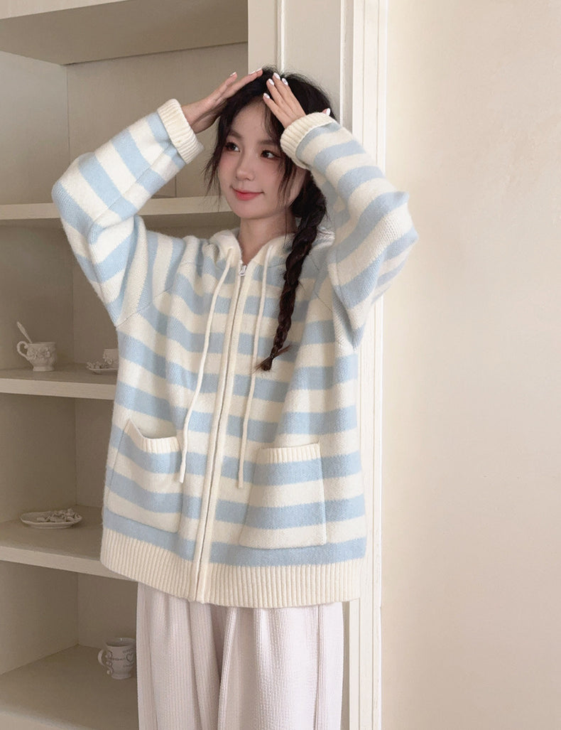 Get trendy with Pastel Cloud Knitting Hoodie Cardigan - Sweater available at Peiliee Shop. Grab yours for $39.90 today!