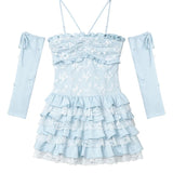 KiraYura • Ballet Blue Lace Ruffle Dress