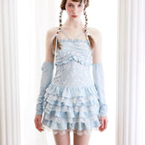 KiraYura • Ballet Blue Lace Ruffle Dress