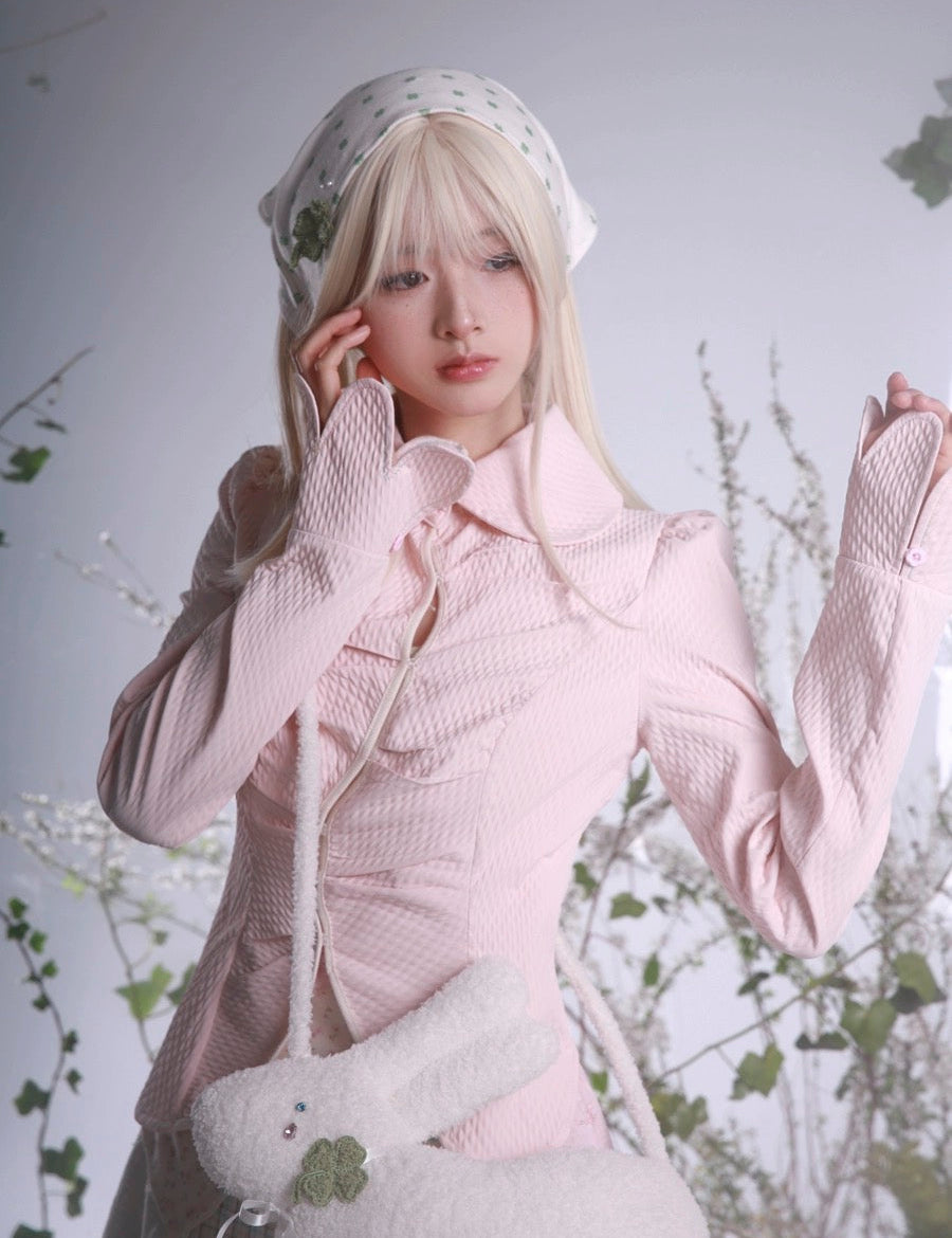 Get trendy with [Rose Island] Cottage Garden Soft Pink Fairy Core Cardigan Top -  available at Peiliee Shop. Grab yours for $60 today!