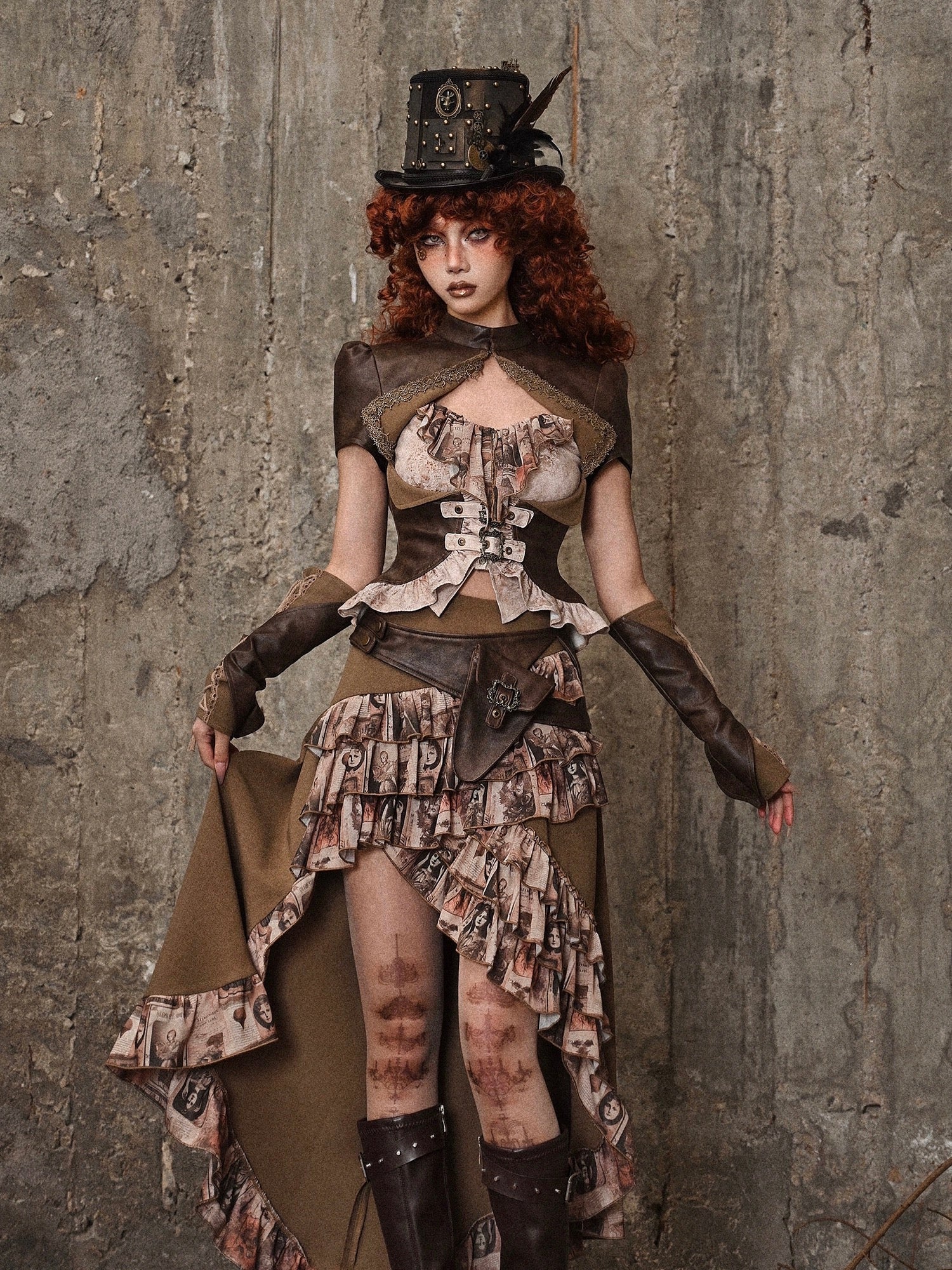 Get trendy with [Blood Supply] Dragon Era steampunk Skirt with waist bag -  available at Peiliee Shop. Grab yours for $45 today!