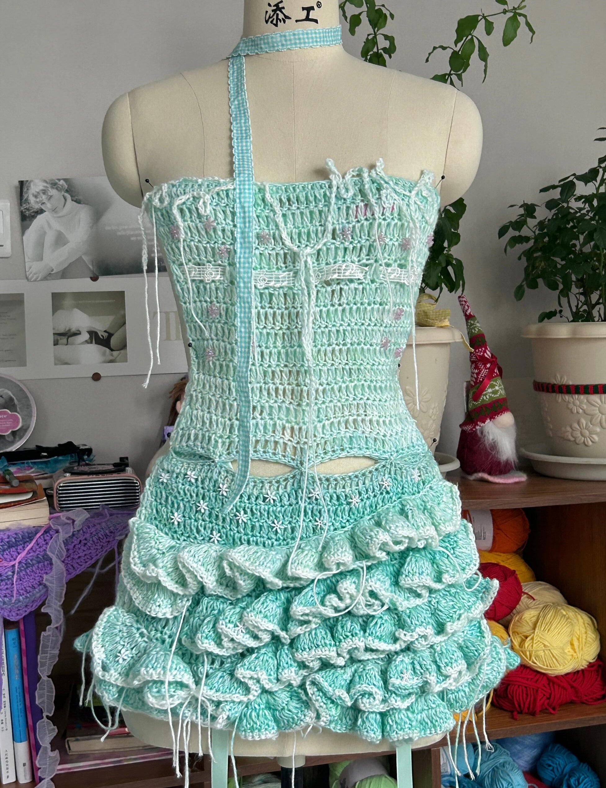 Get trendy with [Customized Handmade] Mermaid’s Song Knitting Top and Skirt set -  available at Peiliee Shop. Grab yours for $65 today!