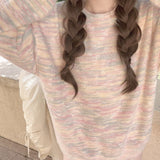 Get trendy with Pastel Rainbow Soft Pastel Knitting Oversized Sweater - Sweater available at Peiliee Shop. Grab yours for $19.90 today!