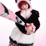 Get trendy with Evil Tooth Kawaii Panda Look Faux Fur Hoodie Coat Christmas -  available at Peiliee Shop. Grab yours for $78 today!
