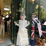 Get trendy with [August Unicorn] Wedding Lace Cake  Skirt - Dresses available at Peiliee Shop. Grab yours for $129 today!