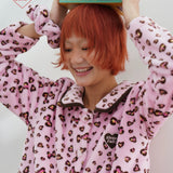 Sleepy Fairy Coral Fleece Leopard Bow Pajama Set