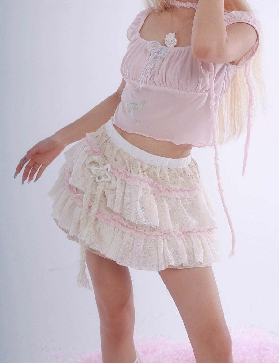 Get trendy with I am so iconic - Rose Island Cotton Mini Skirt -  available at Peiliee Shop. Grab yours for $44 today!