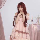 [Sweden Warehouse Rose Island] Rosy Blush Ruffle Mini Dress