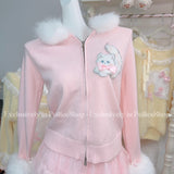[Exclusively in PeilieeShop] Kitty Mew Faux Fur Sweater with zip