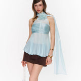 34ounce Frosted Petal Halter Top