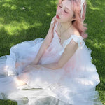 Get trendy with [August Unicorn] Angelic Mist Handmade Outer Dress - Dresses available at Peiliee Shop. Grab yours for $116 today!
