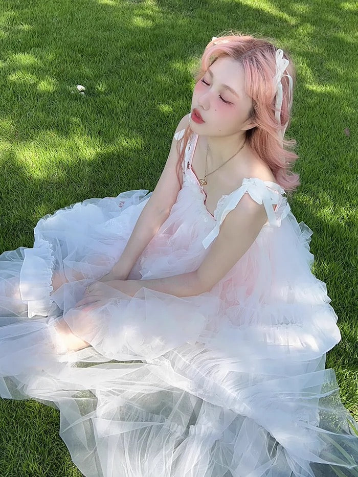 Get trendy with [August Unicorn] Angelic Mist Handmade Outer Dress - Dresses available at Peiliee Shop. Grab yours for $116 today!