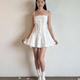 Get trendy with [Pacific Position] I Swear She’s An Angel - Mother Shell Button Cotton Dress - Dress available at Peiliee Shop. Grab yours for $75 today!