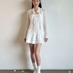 Get trendy with [Pacific Position] I Swear She’s An Angel - Mother Shell Button Cotton Dress - Dress available at Peiliee Shop. Grab yours for $75 today!