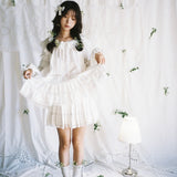 PacificPosition Daisy Whisper Pleated Lace Skirt