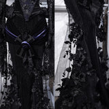 Blood Supply Moon Funeral Velvet Mermaid Tail Midi Skirt