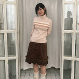 SicAstra Pink Snowflake Wool Blended Sweater