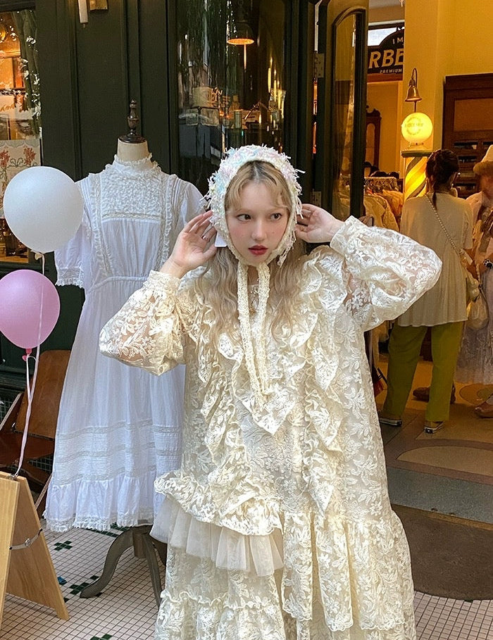 Get trendy with [August Unicorn] Exquisite Heavy Lace Embroidered Dress - Dresses available at Peiliee Shop. Grab yours for $197 today!