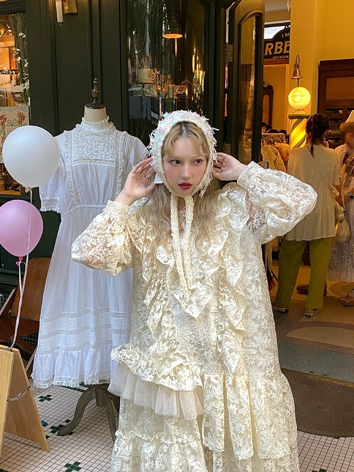 Get trendy with [August Unicorn] Exquisite Heavy Lace Embroidered Dress - Dresses available at Peiliee Shop. Grab yours for $197 today!