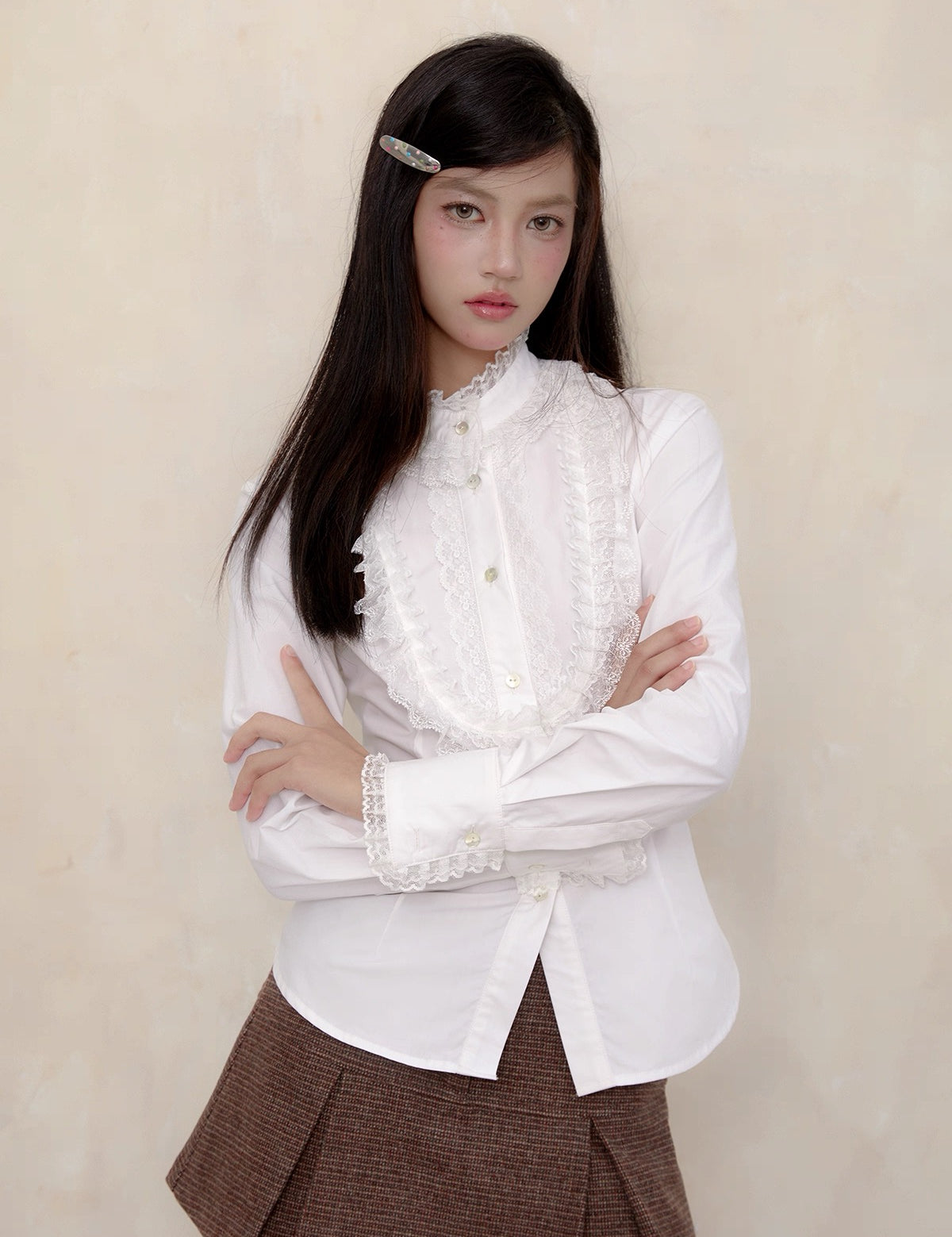 KiraYura • Victorian Ribbon Cotton Blouse Shirt