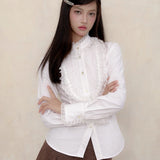KiraYura • Victorian Ribbon Cotton Blouse Shirt